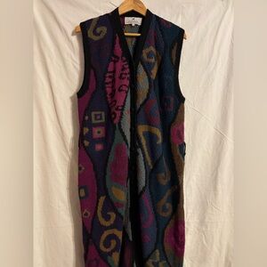 Eye catching Peruvian Connection Multi color handmade Alpaca knitted maxi vest.